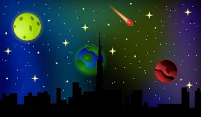 迪拜 阿拉伯联合酋长国 流星雨 小行星 彗星 星系 流星 星云