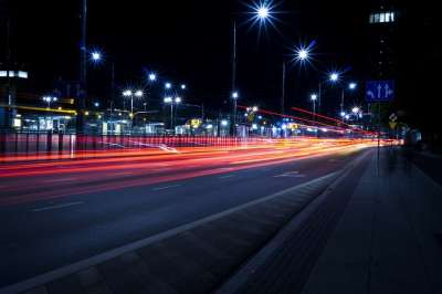 结构 晚上 夜晚 高速公路 灯 长期接触 路 符号 街道