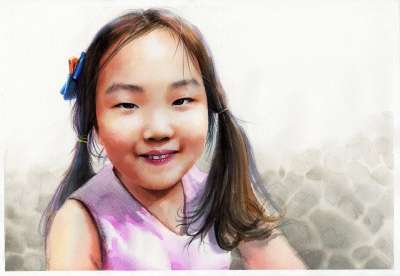肖像 人物画 肖像水彩 绘画 水彩 孩子们画画 女孩 儿童 艺术