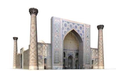 Registan 广场 宫 撒马尔罕 乌兹别克斯坦 建造 观光