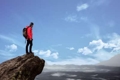 山 远足 冒险 景观 自然 旅行 运动 人们 攀登 户外的