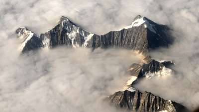 飞行 山 景观 鸟瞰图