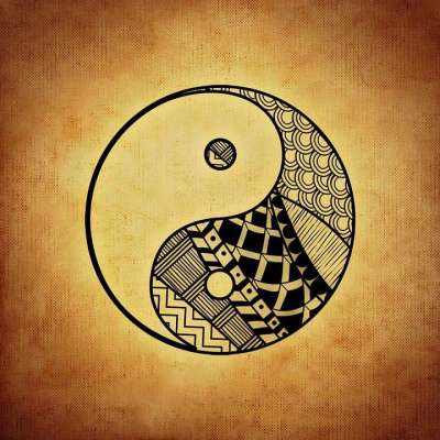 阴和阳 对应 补编 完全的 完成 中国人 亚洲人 象征 抽象的