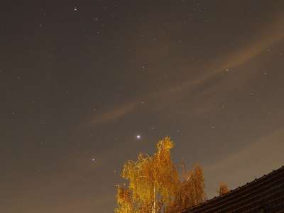 夜晚 星星 天堂 星空 夜空 黑暗的 长期接触 房屋 树
