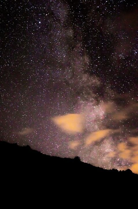 夜空 星空 星星 天空 灯 云 夜晚 夏天的晚上