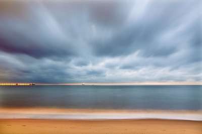 海滩 日出 黄昏 晚上 景观 海洋 沙 海 海景 海滨 夏天