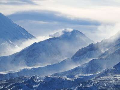 山 火山 脚 冰川 风 雪尘 暴风雪 谷 岭 高度 雪