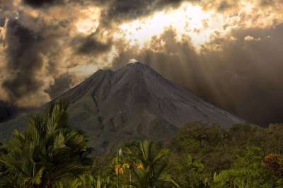 哥斯达黎加 火山 景观 里卡 自然 山 竞技场 天空 风景秀丽的