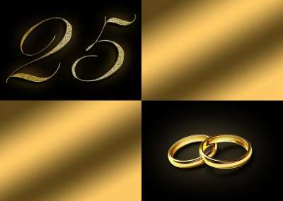 银婚 25年 周年 25 年 25号 问候卡 婚礼当天 祝贺 象征