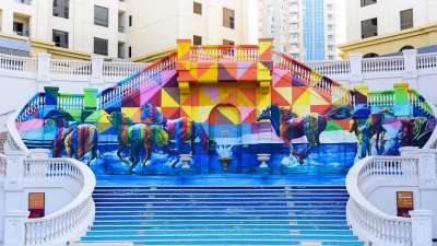 绘画 城市 生活方式 油 艺术的 艺术品 压克力 城市景观