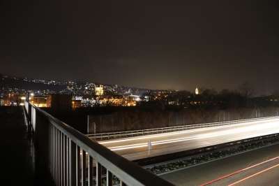 旅行 城市 桥 的传输系统 黄昏 高速公路 夜晚 长期接触 曝光