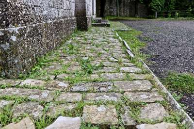 路面 古代 老的 废墟 草 地板 古老的 历史性 历史