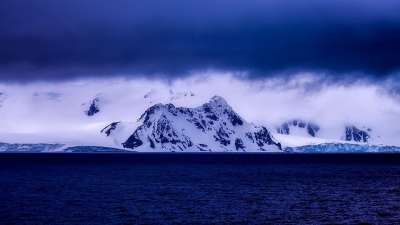 山 雪 冬天 全景 景观 天空 云 多雾路段 蓝色雪