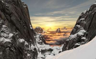 山 雪 高的 寒冷的 上校 经过 岩石 首脑 顶峰 风景