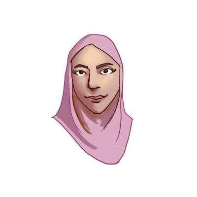 盖头 女士 女孩 肖像 人们 草图 画画 女性 脸 可爱的