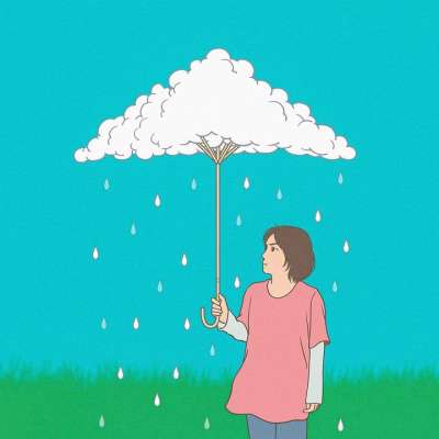 卡通片 绘画 幻想 创造力 免费插画师 童话故事 雨 雨伞 云