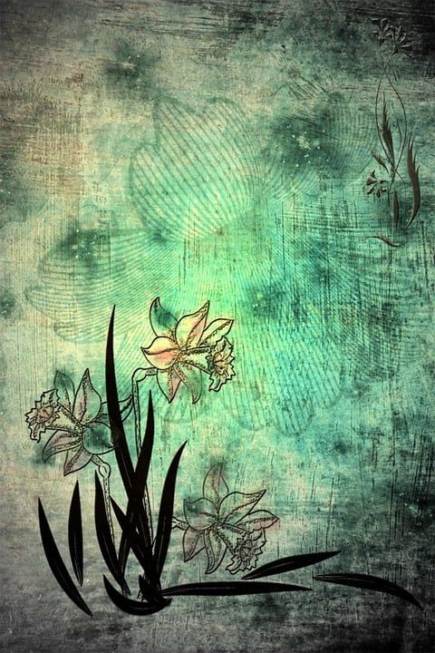 数字艺术 艺术 花朵 绘画 质地 颜色 染色 有质感的 艺术品