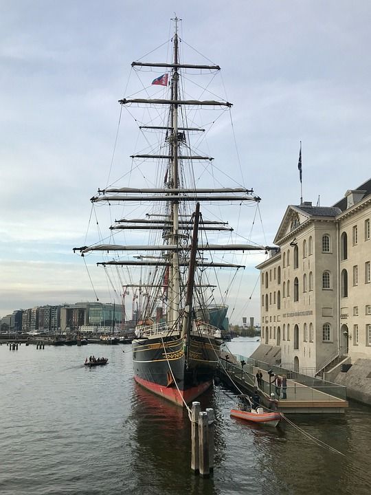 阿姆斯特丹 帆船 容器 港口 荷兰 欧洲 国家海洋博物馆 景点