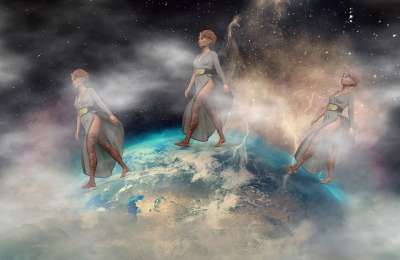 月亮 远足 星星 作曲 女性 蓝色的 云 星空 小路 去旅行