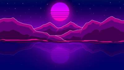 自然 山 日落 2D 艺术品 太阳