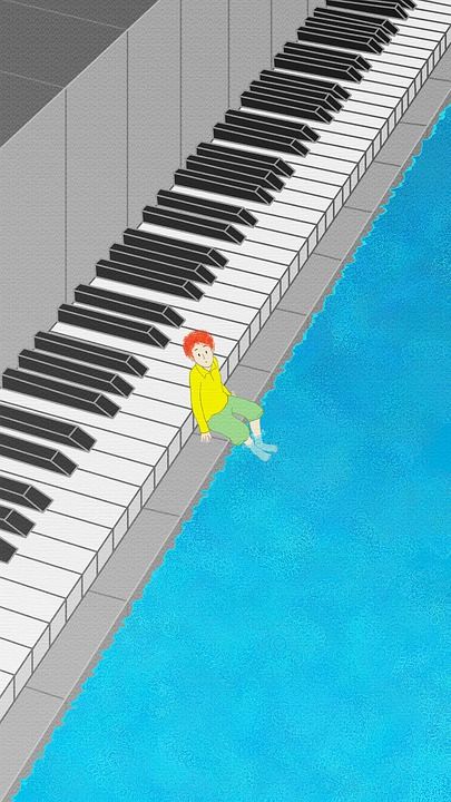 绘画 创造力 音乐 钢琴 孩子们 海洋 旋律