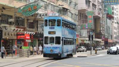 香港邮政 电车 亚洲 洪 孔 旅游 游客 现代的 香港 路