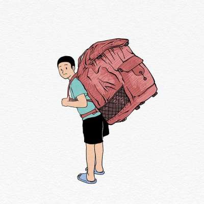 绘画 创造力 想象力 背包 加载 重量 沉重 旅行 流浪