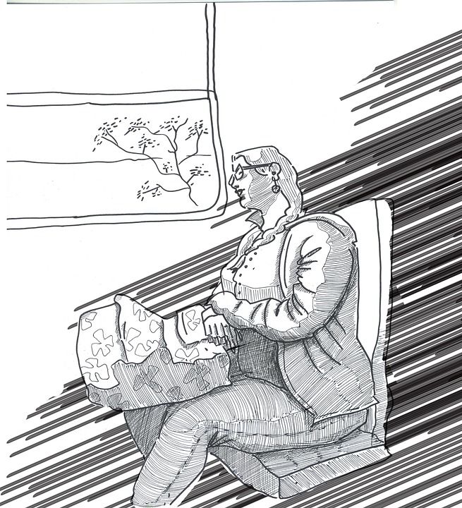 女孩 火车 草图 线条艺术 漫画 孤独 学生