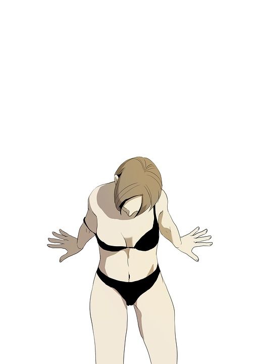 女性 女人 内衣 插图 漫画