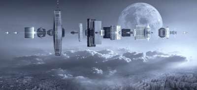 幻想 月亮 未来 飞行物体 建造 云 天堂 不明飞行物 技术