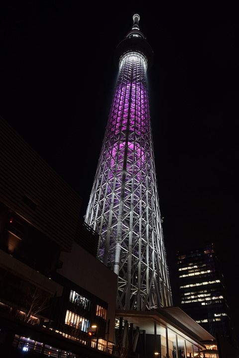东京晴空塔 地标 日本 夜晚 城市景观 黑市 东京晴空塔