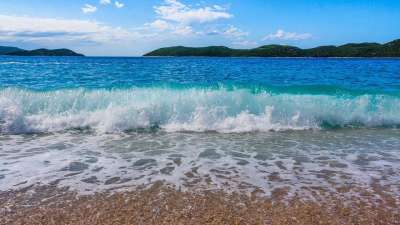 海浪 海 蓝色的 海洋 水 夏天 海滩 太阳 天空 颜色