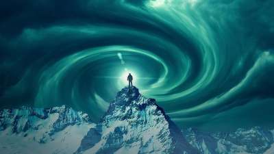 男人 漩涡 虫洞 山顶 冒险 远足 户外的 动机 自由 景观