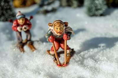 滑雪 穷乡僻壤Skiiing 冬天 滑雪者 数字 木偶 女孩