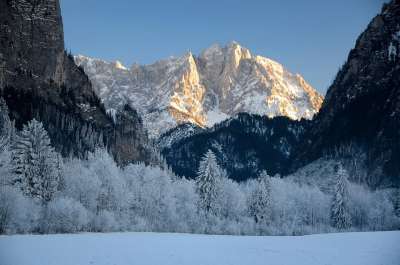 阿尔卑斯山 奥地利 全景 冬天 山 施蒂里亚 雪 寒冷的