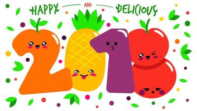 美丽的 有趣的 草图 图 快乐2018 新年 数码插画 绘图