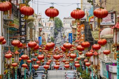 唐人街 灯笼 中国人 中国 红色的 装饰 亚洲人 节日 亚洲