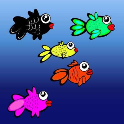 鱼缸 水族馆 鱼 坦克 卡通片 游泳 有趣的 可爱的 蓝色的卡通