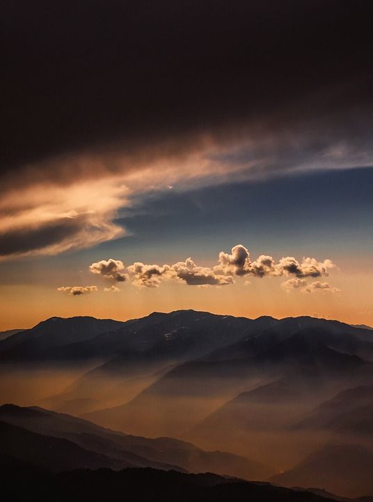 手机壁纸 自然 天空 云 黄昏 户外 日落 天气 山 唯美壁纸