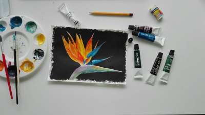 绘画 水彩 刷子 花 Papagájvirág