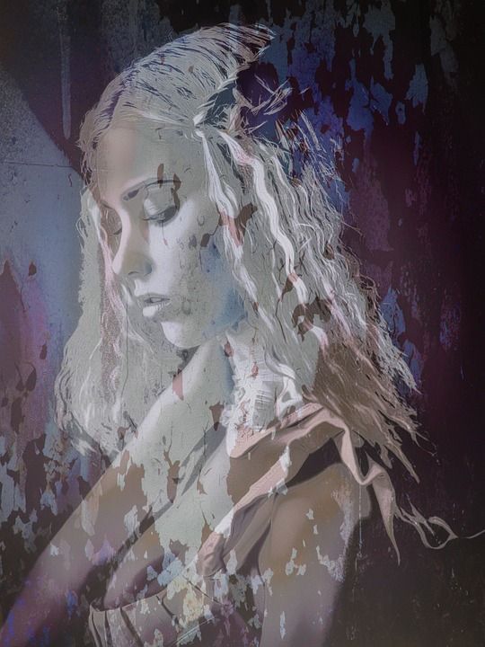 垃圾摇滚 画 女孩 颜色 绘画