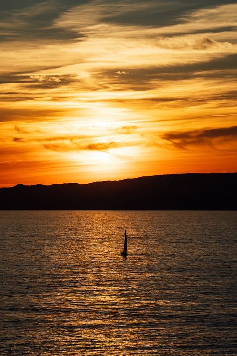 日落 海 海洋 地中海 黄昏 暮