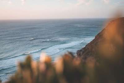 海 悬崖 地平线 海洋 水 风景 风景秀丽的 海景 自然