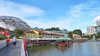 克拉码头 新加坡 旅游 建造 地标 河 旅行 船 人们