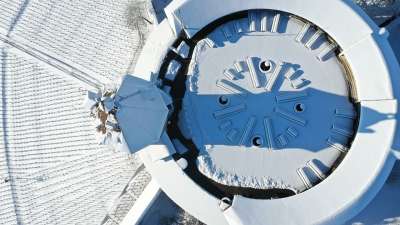 蒙诺塔 塔 鸟瞰图 雪 冬天 城堡 堡垒 芒诺堡垒 地标