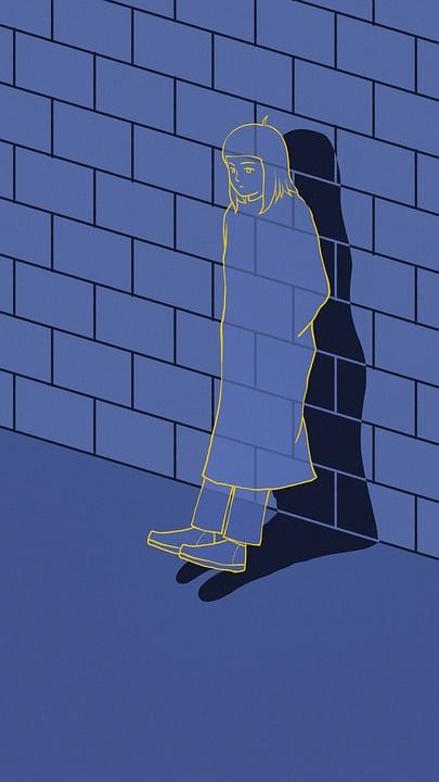 创造力 思维 绘画 女孩 隐形 透明度 蓝色的思想 蓝色的漆