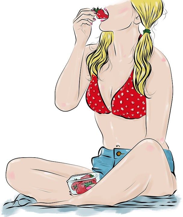 女士 比基尼 画画 素描 绘画 性感的 女孩 女性 迷人的