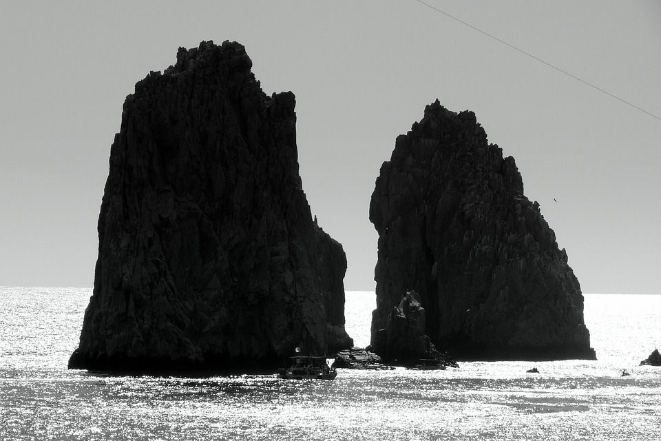 Cabo San Lucas, 墨西哥, 海洋, 水, 岩, 海, 悬崖, 景观