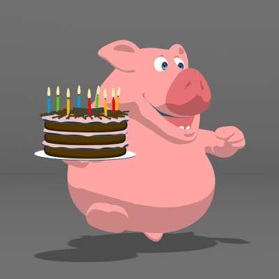 生日快乐 生日快樂 猪 蛋糕 巧克力 动物 胖的 超重 庆典