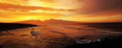 日落 夏威夷 海